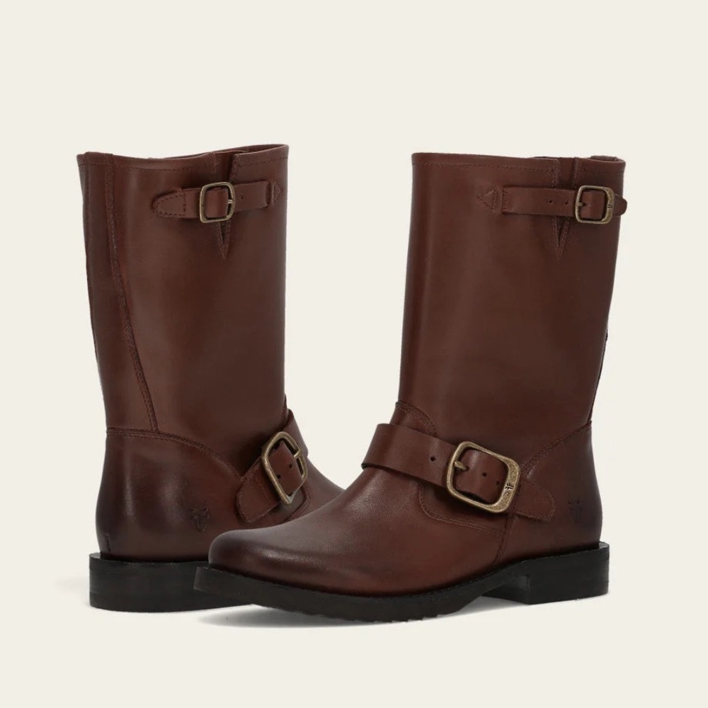 Frye Veronica Flex Short Moto Genuine Leather Boots